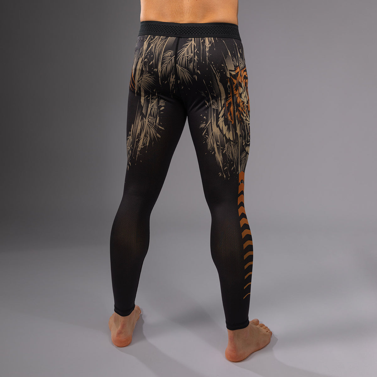 Pantalon de Compression Venum Tiger pour Hommes - Noir/Orange Néon - product-type_Pantalons de Compression