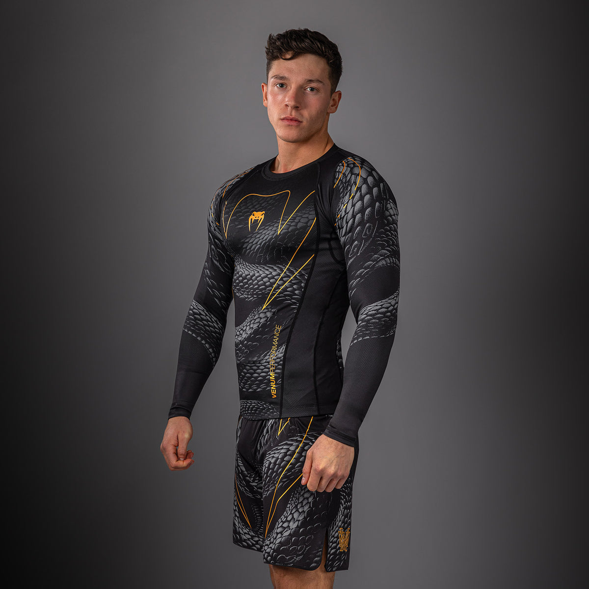 Rashguard à Manches Longues Venum Matupa - Noir/Gris/Or - product-type_T-Shirts de Compression