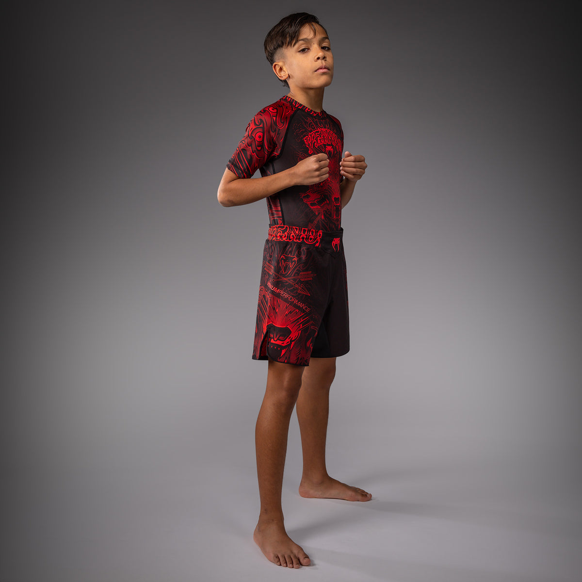 Short de Combat Pour Enfants Venum Wolf Atak – Noir/Rouge - product-type_Shorts de MMA