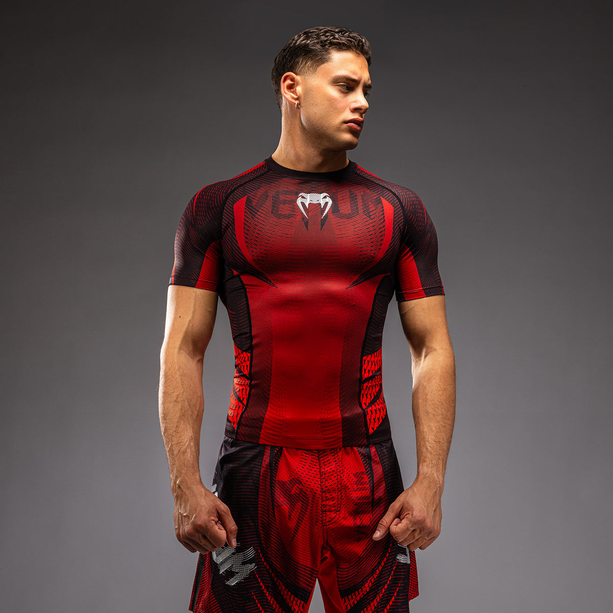 Rashguard à Manches Courtes Venum Galactic 3.0 - Rouge/Argent - product-type_T-Shirts de Compression