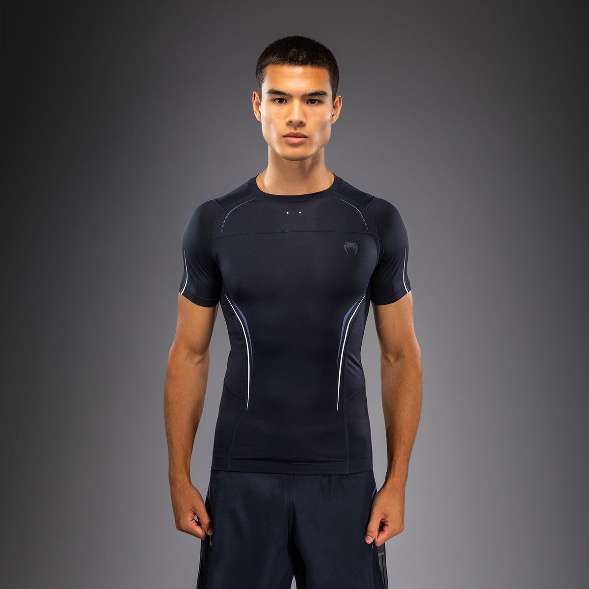 Rashguard à Manches Courtes Venum G-Core - Bleu Marine/Blanc - product-type_T-Shirts de Compression