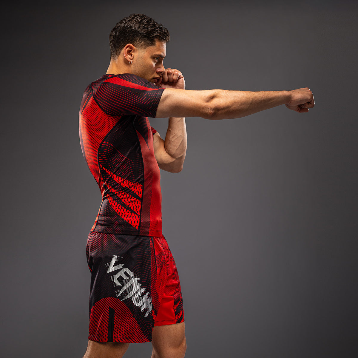 Rashguard à Manches Courtes Venum Galactic 3.0 - Rouge/Argent - product-type_T-Shirts de Compression