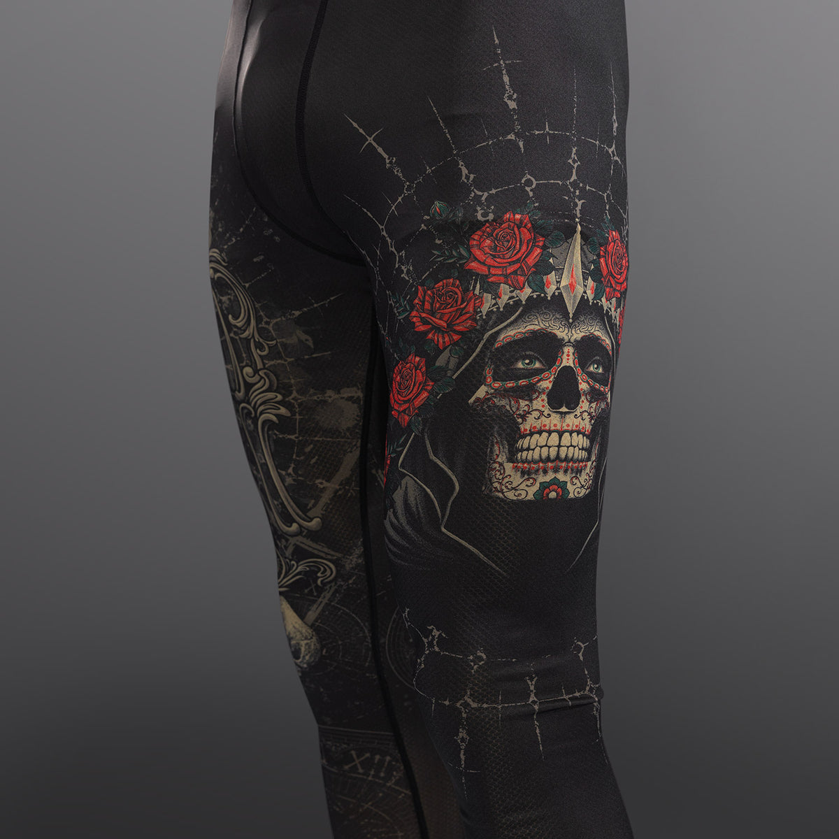 Pantalon de Compression pour Hommes Venum Santa Muerte 5.0 - Noir Profond/Or - product-type_Pantalons de Compression
