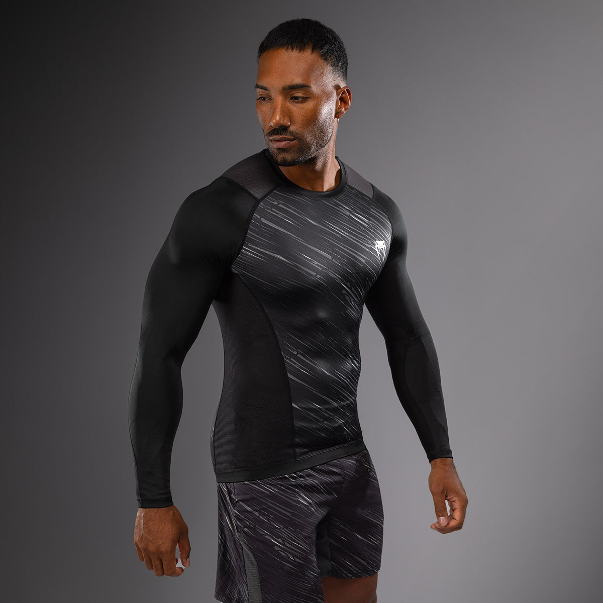 Rashguard Manches Longues Venum Rapid - Noir/Gris Orage - product-type_T-Shirts de Compression