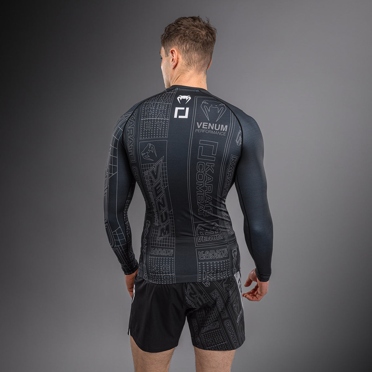 Rashguard à Manches Longues Karate Combat by Venum – Noir/Gris - product-type_T-Shirts de Compression