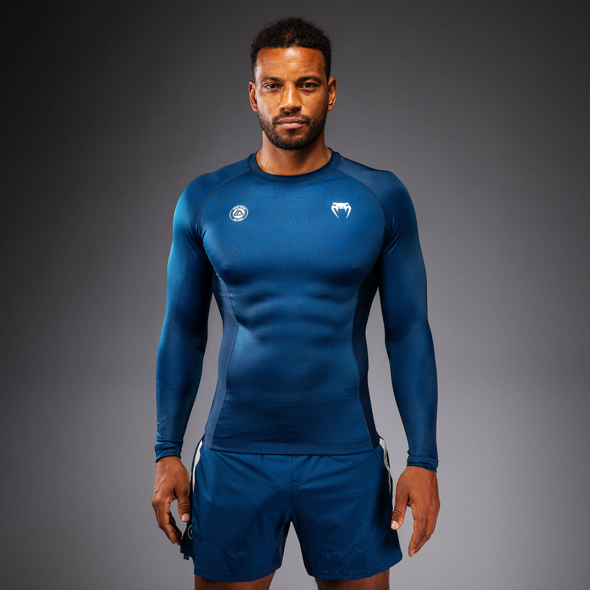 Rashguard à Manches Longues Venum x Roger Gracie Academy - Bleu - product-type_T-Shirts de Compression