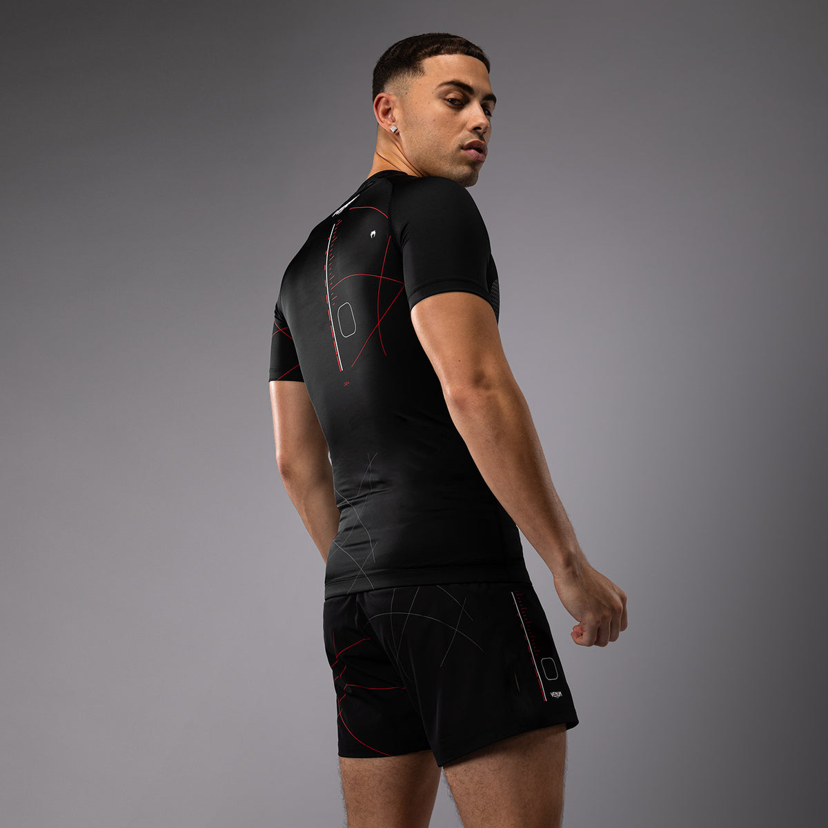 Rashguard Manches Courtes Venum Tactical XT- Noir/Rouge Feu - product-type_T-Shirts de Compression