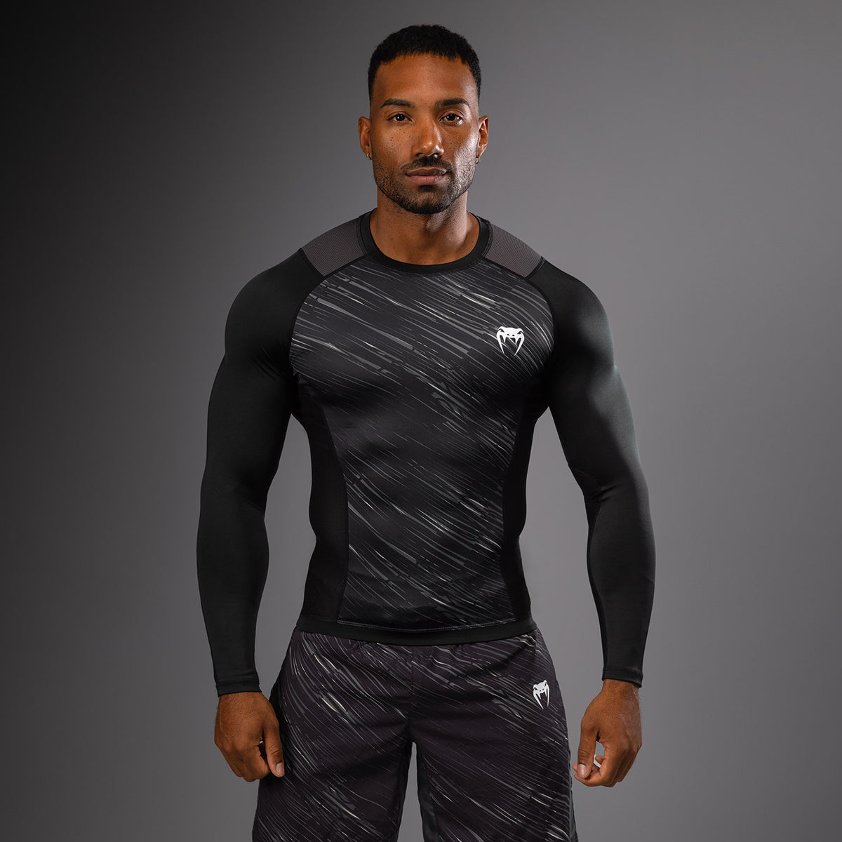 Rashguard Manches Longues Venum Rapid - Noir/Gris Orage - product-type_T-Shirts de Compression
