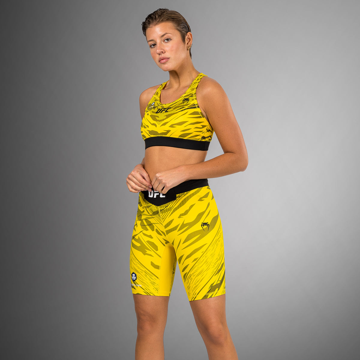 Short de compression pour Femmes UFC Fusion by Venum Authentic Fight Night - Coupe Longue - Jaune - product-type_Shorts de compression