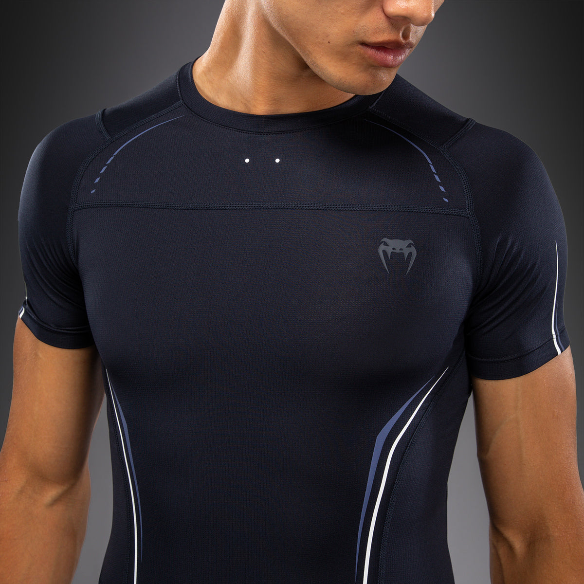 Rashguard à Manches Courtes Venum G-Core - Bleu Marine/Blanc - product-type_T-Shirts de Compression