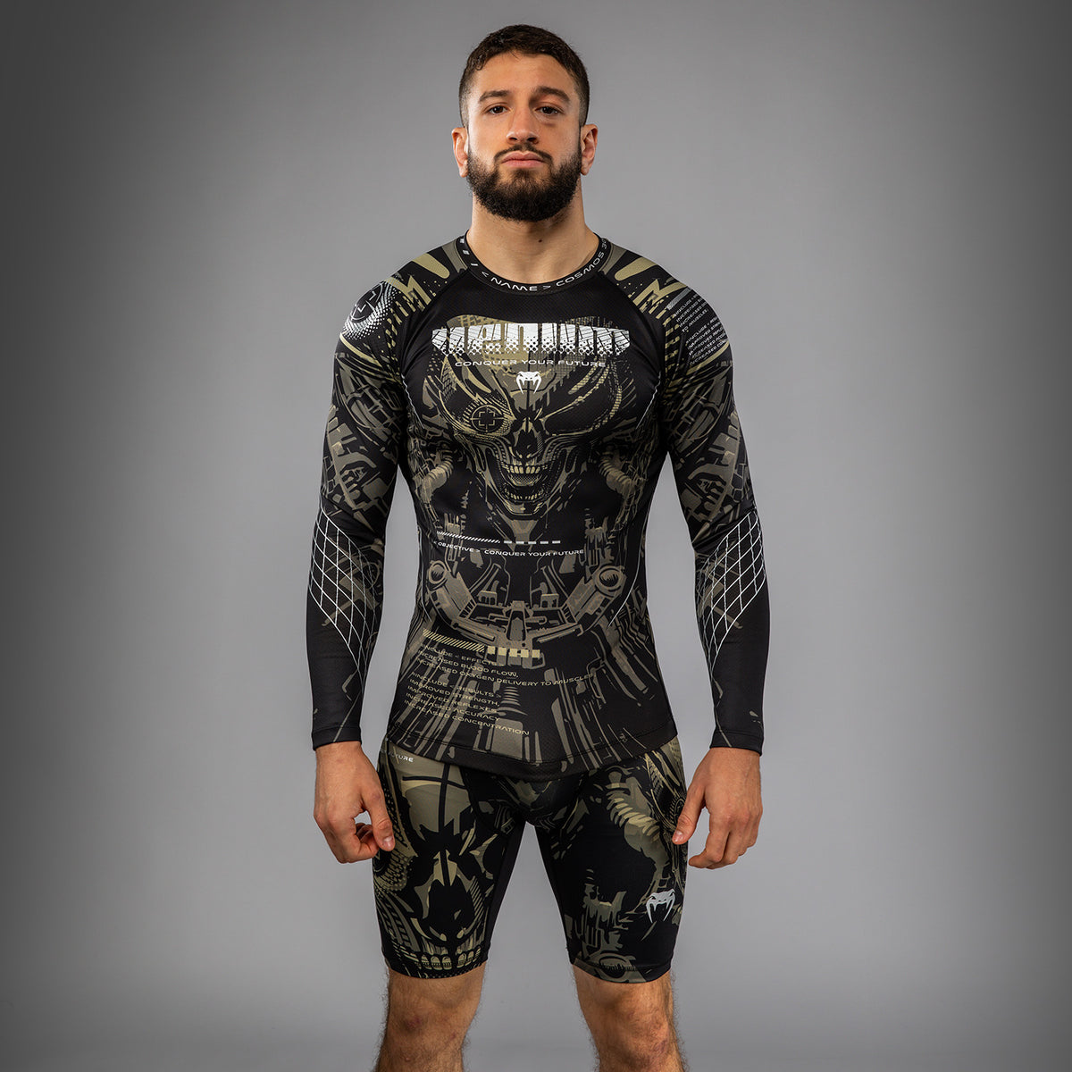Rashguard à manches longues Venum Invader - Noir/Sable - product-type_T-Shirts de Compression