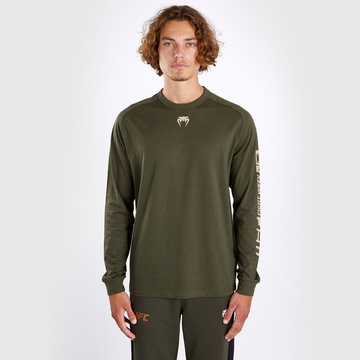 T-shirt à manches longues pour Hommes UFC Adrenaline by Venum Fight Week - Khaki - product-type_T-Shirts