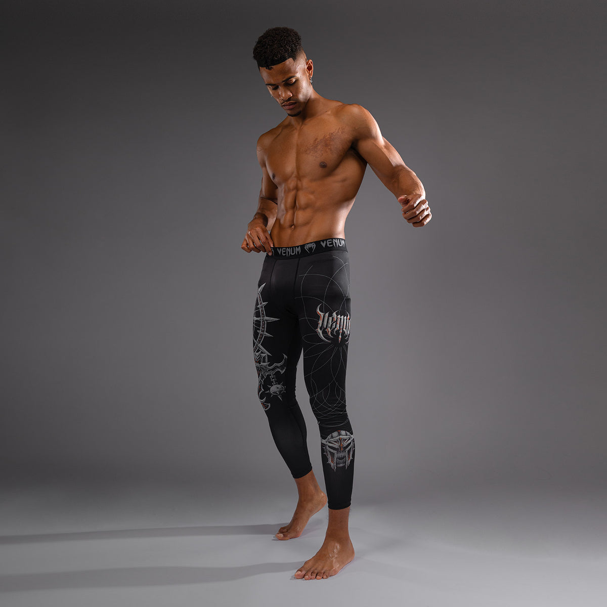 Pantalon de Compression pour Hommes Venum Gladiator 5.0 - Noir/Argent - product-type_Pantalons de Compression