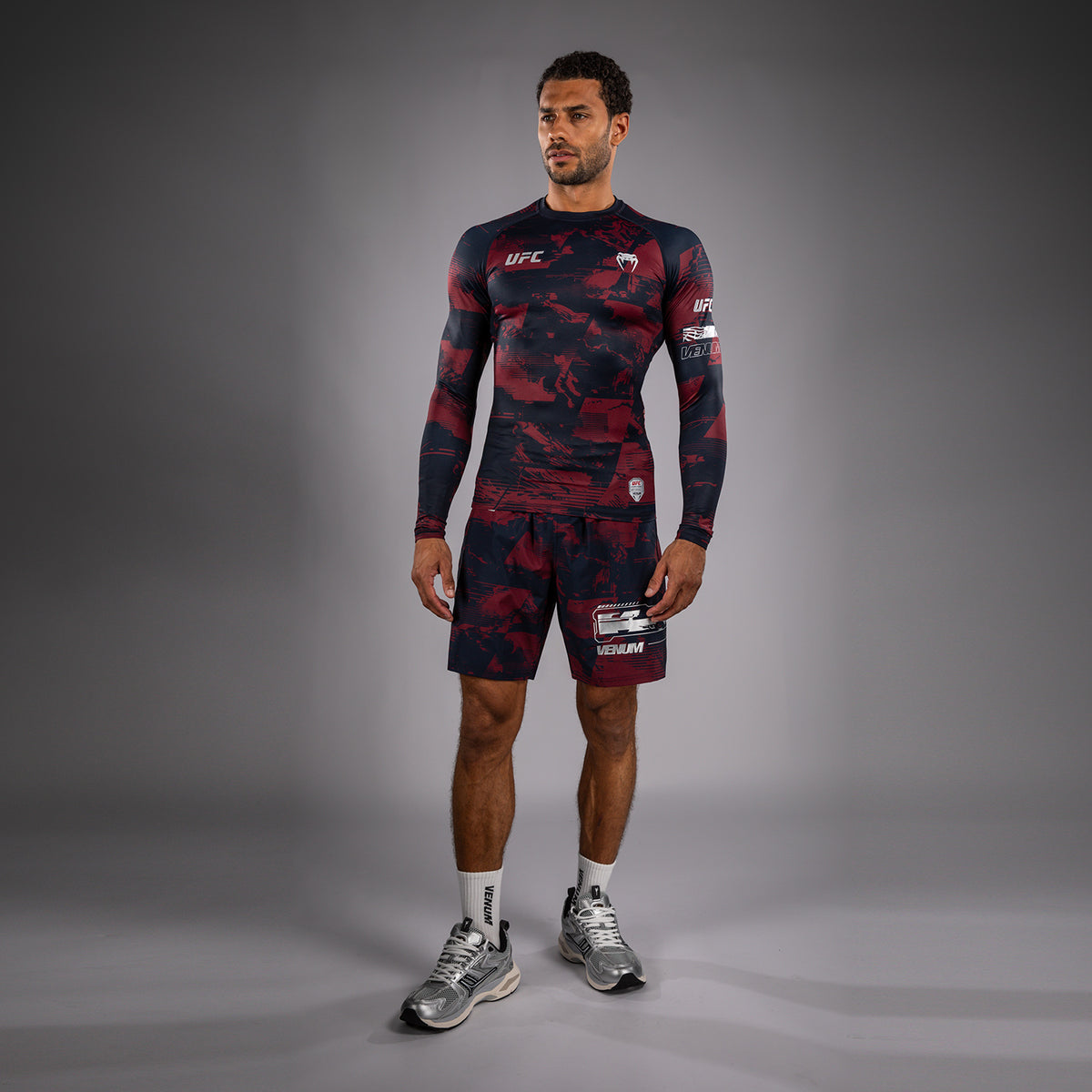 Rashguard manches longues Performance Homme UFC Zenith by Venum Authentic Fight Week - Bleu marine/Bordeaux/Argent - product-type_T-Shirts de Compression