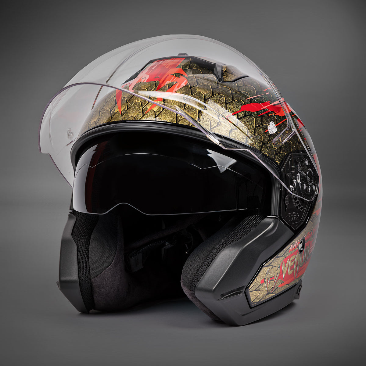 Casque de moto Venum x Shark SKWAL JET - Rouge/Or - product-type_Casque de Moto