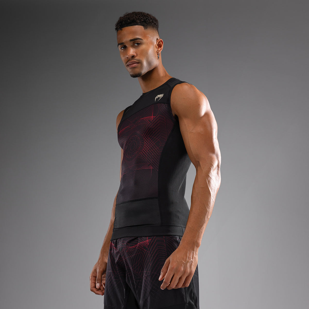 Rashguard sans Manches Venum G-Fit Air pour Hommes - Noir Profond/Rouge Feu - product-type_T-Shirts de Compression