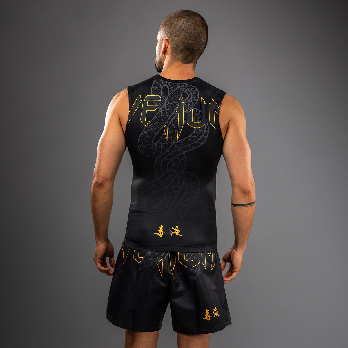 Rashguard Sans Manches Venum Serpenti – Noir/Argent/Or - product-type_T-Shirts de Compression