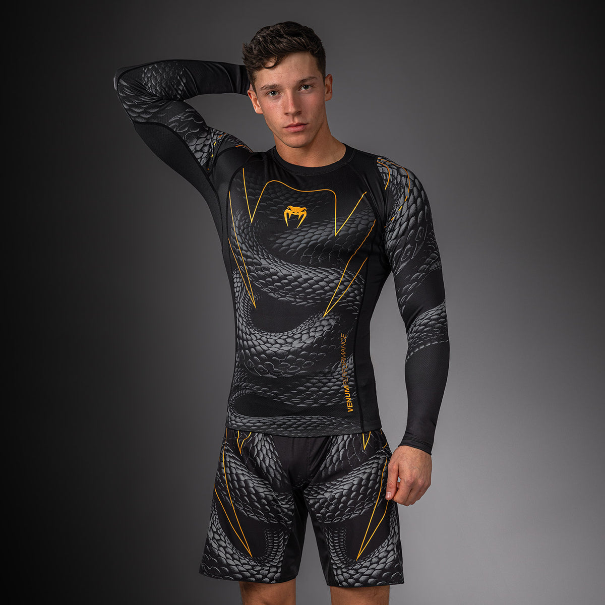 Rashguard à Manches Longues Venum Matupa - Noir/Gris/Or - product-type_T-Shirts de Compression