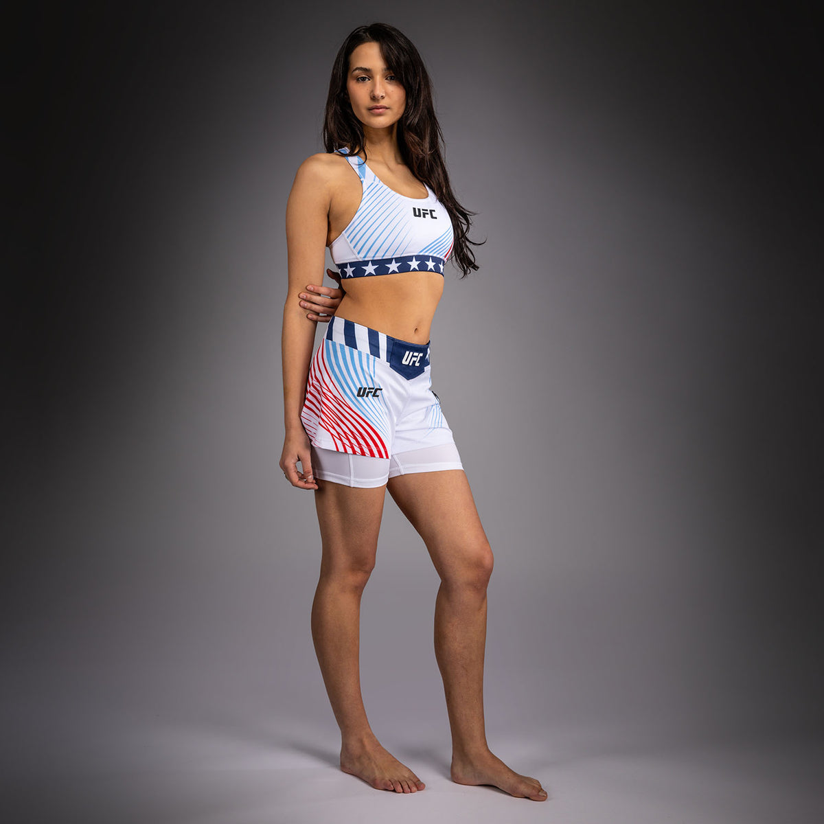 Official UFC Freedom 250 by Venum Authentic Fight Night Short de combat pour femme - Blanc - product-type_Shorts de MMA