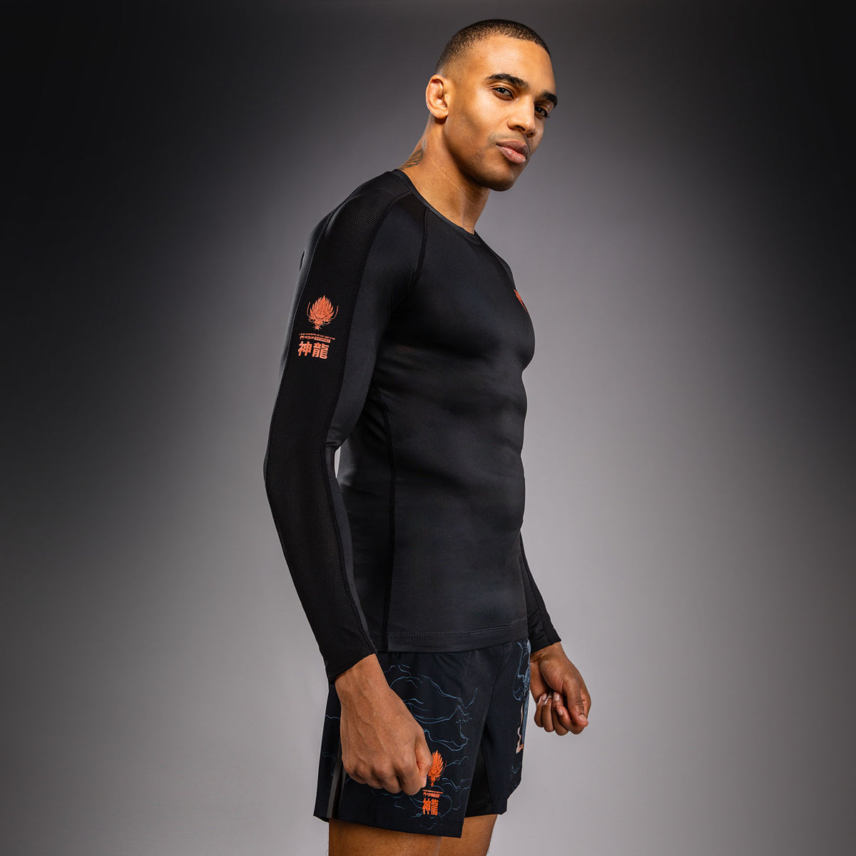 Rashguard à Manches Longues Venum Thunder Dragon – Noir/Gris/Cuivre - product-type_T-Shirts de Compression
