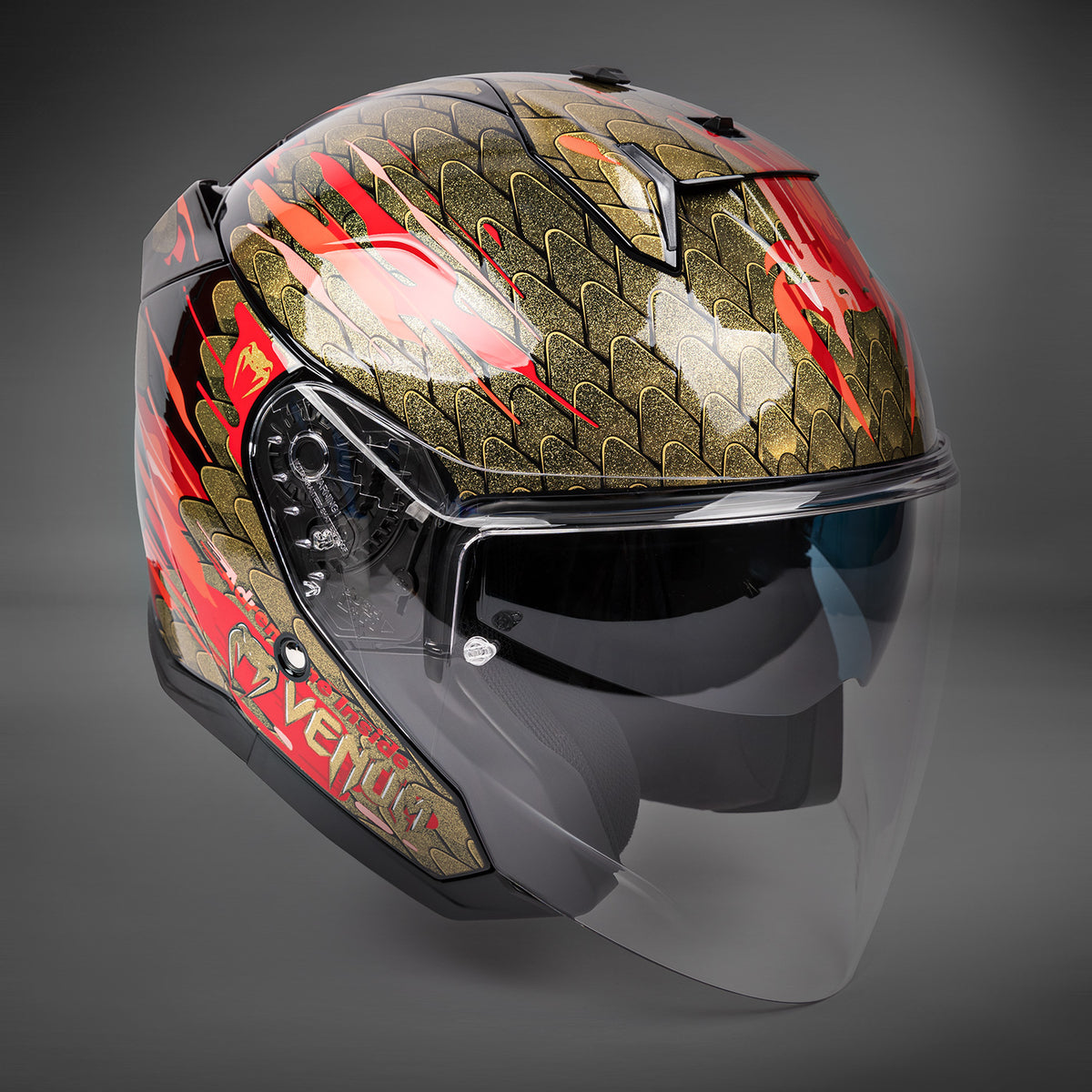 Casque de moto Venum x Shark SKWAL JET - Rouge/Or - product-type_Casque de Moto