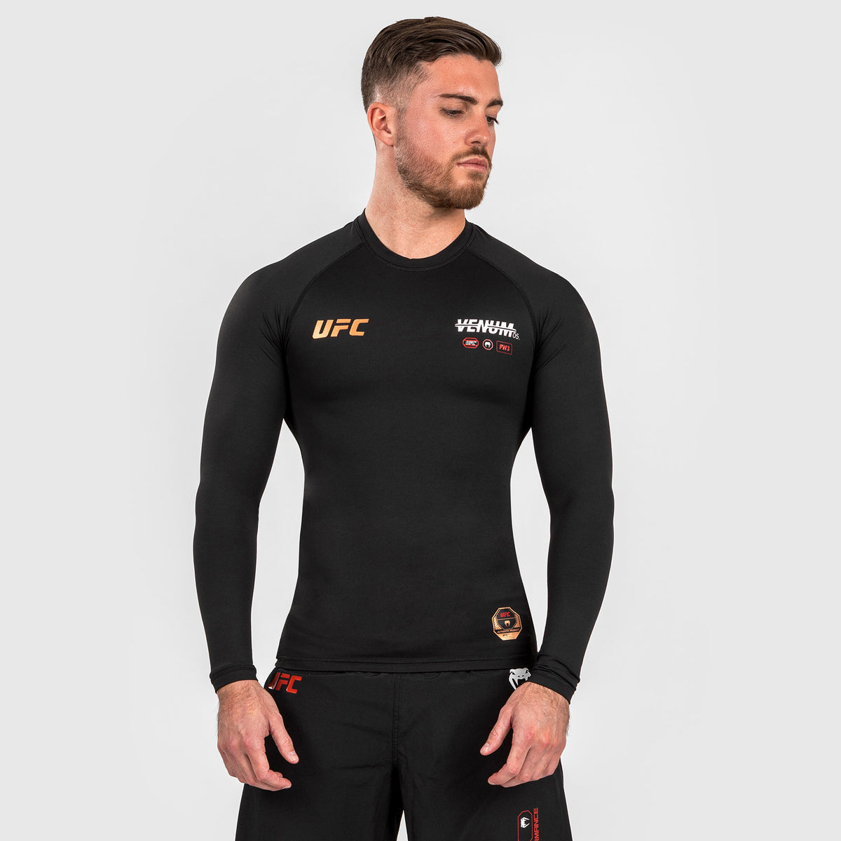 Rashguard Performance à manches longues pour Hommes UFC Adrenaline by Venum Fight Week - Noir - product-type_T-Shirts de Compression