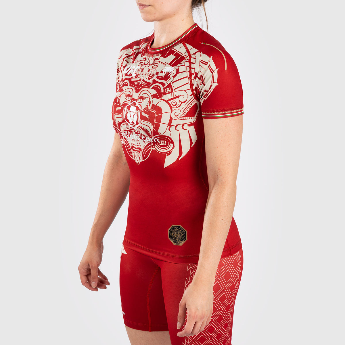 Noche UFC by Venum Authentic Fight Night Rashguard à manches courtes pour femme - Rouge - product-type_T-Shirts de Compression
