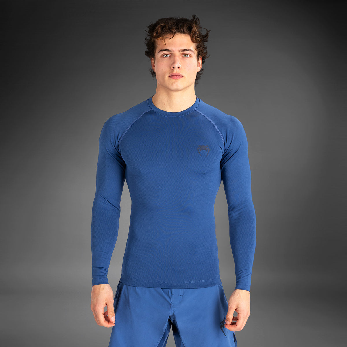 Rashguard à manches longues pour hommes Venum Contender - Bleu - product-type_T-Shirts de Compression