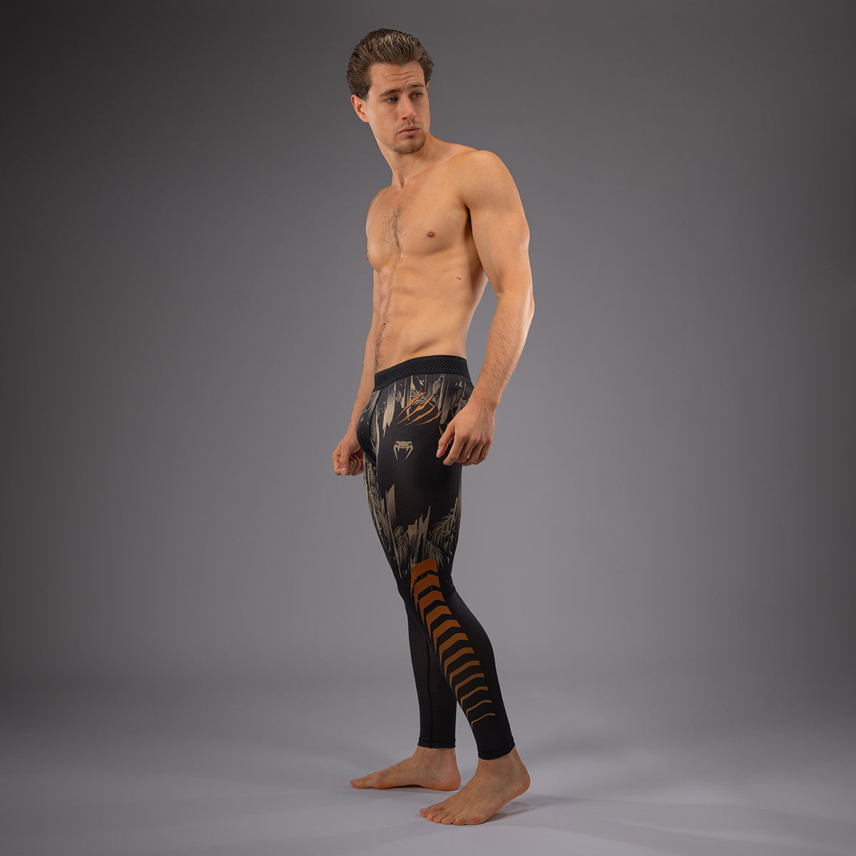 Pantalon de Compression Venum Tiger pour Hommes - Noir/Orange Néon - product-type_Pantalons de Compression