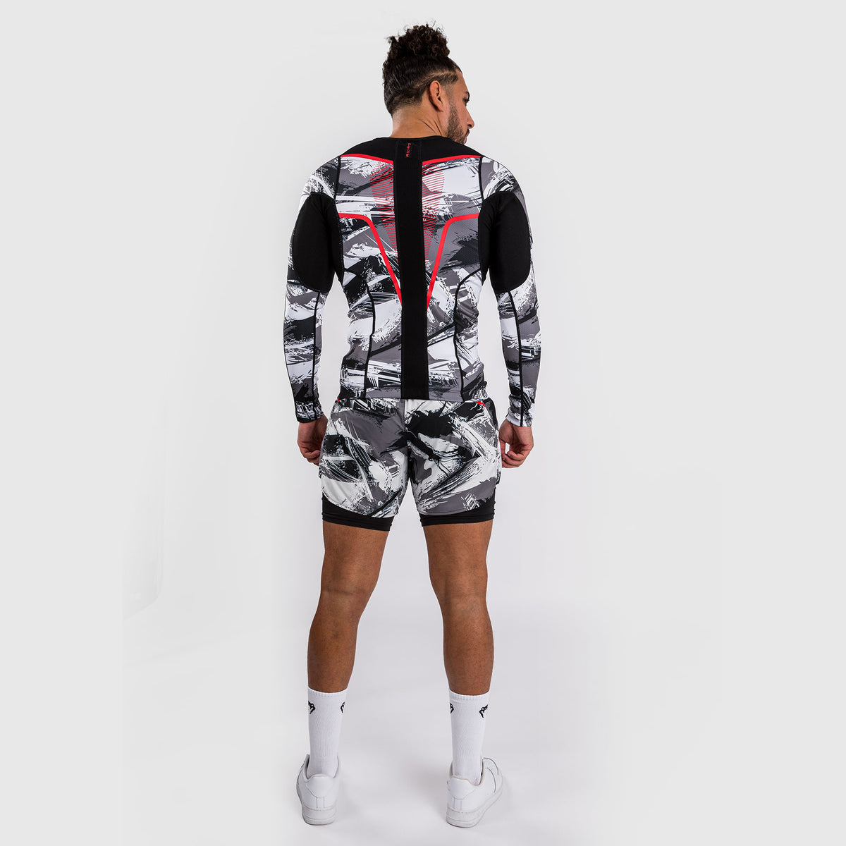 Venum Electron 3.0 Rashguard à manches longues - Gris/Rouge - product-type_T-Shirts de Compression