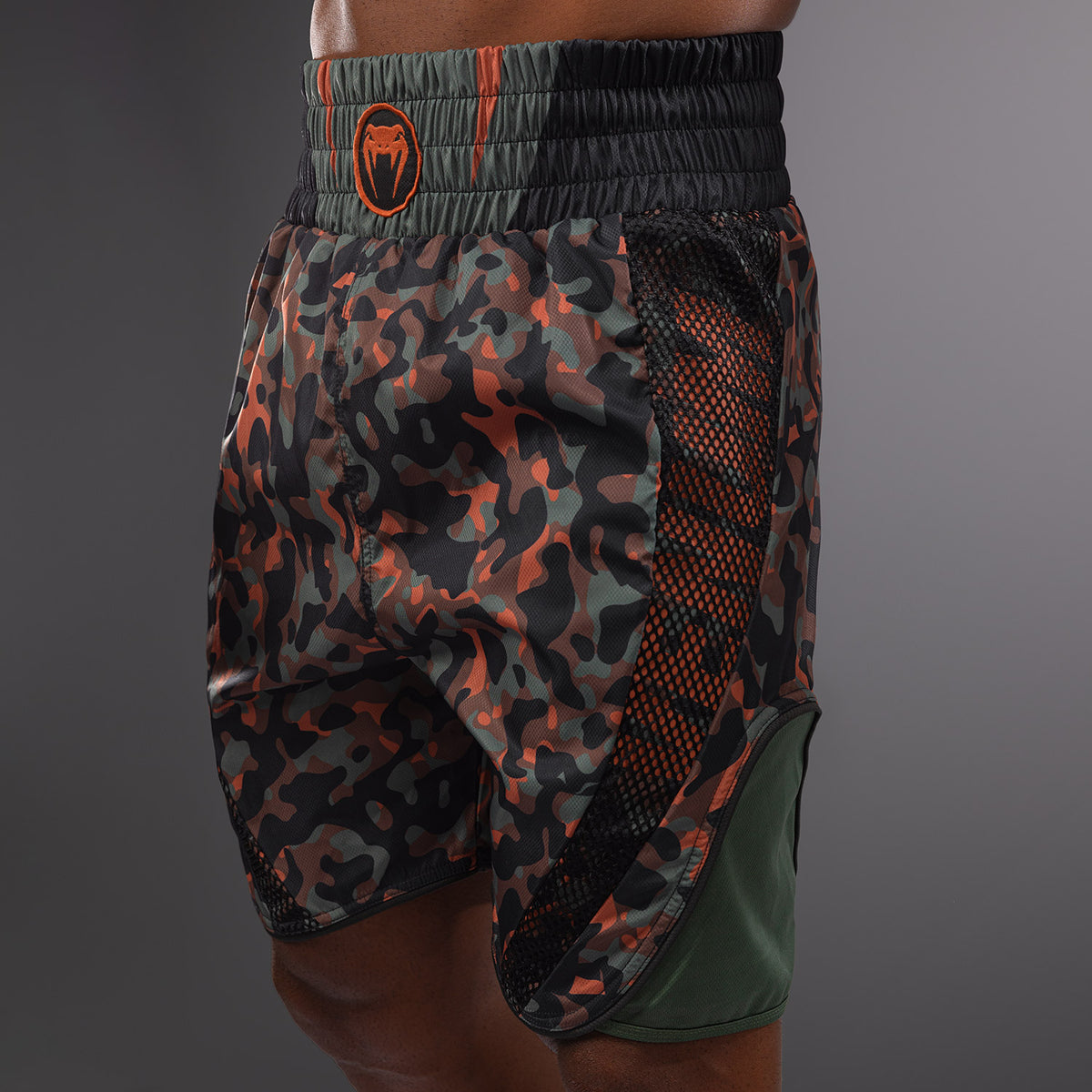 Short de boxe Venum Jungle Ops - Kaki/Orange - product-type_Shorts de boxe
