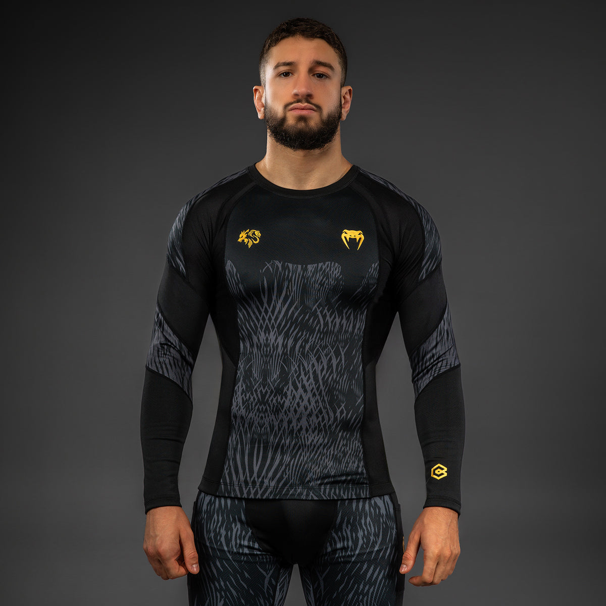 Rashguard à manches longues Venum x Chimaev - Noir/Gris - product-type_T-Shirts de Compression