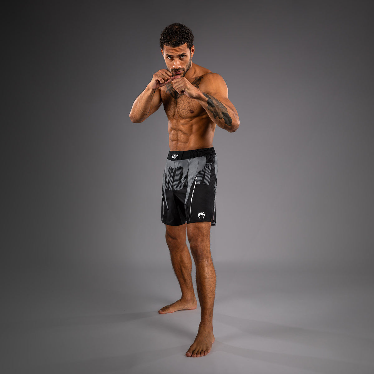 Short de Combat Venum Adrenaline – Noir/Gris Argenté - product-type_Shorts de MMA
