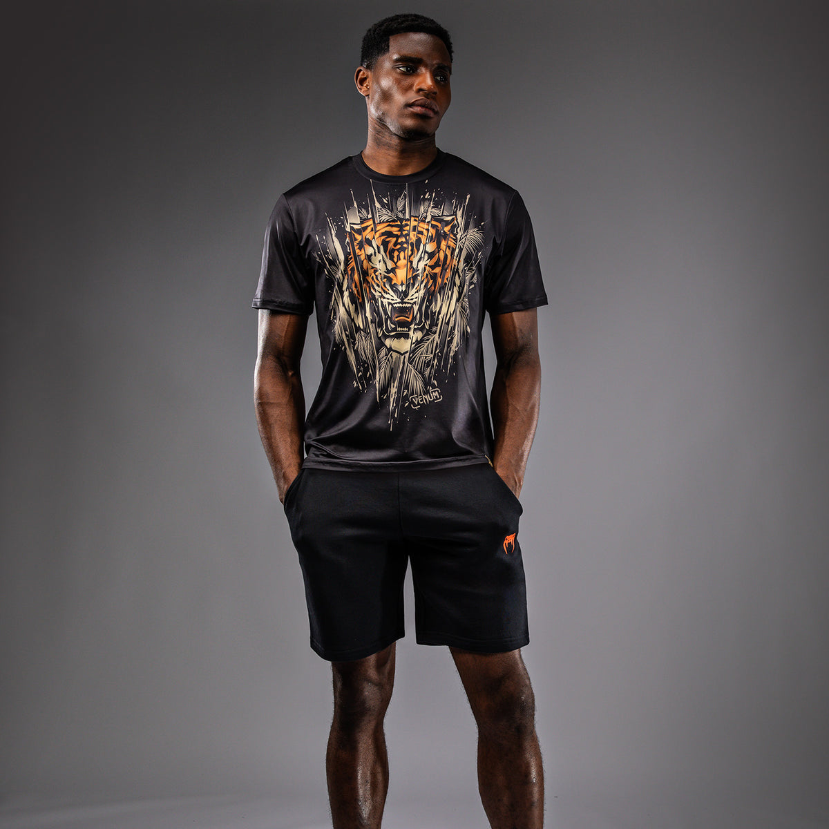T-Shirt Dry-Tech Venum Tiger - Noir/Orange Néon - product-type_T-Shirts Dry Tech