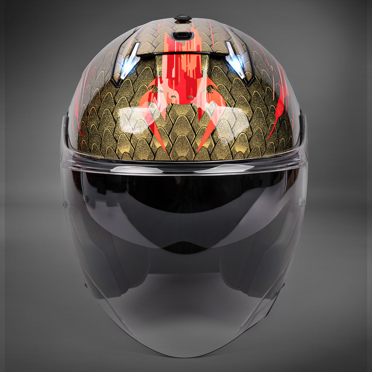 Casque de moto Venum x Shark SKWAL JET - Rouge/Or - product-type_Casque de Moto