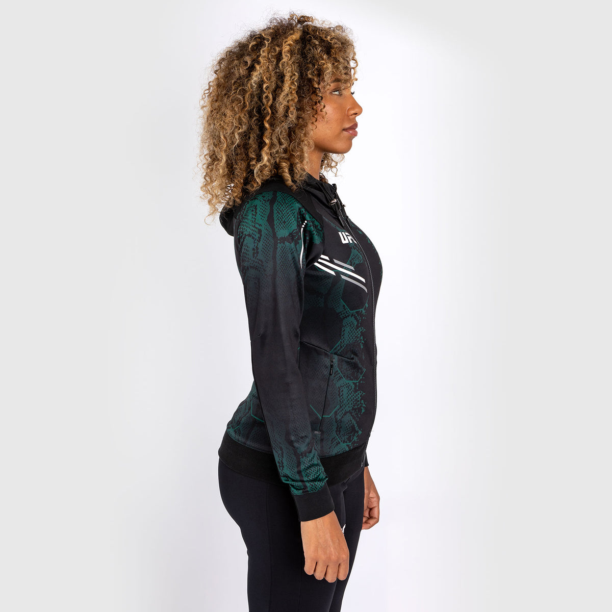 Sweat à capuche Personnalisé pour femmes UFC Adrenaline by Venum Authentic Fight Night - Emerald Edition - Vert/Noir - product-type_Vestes