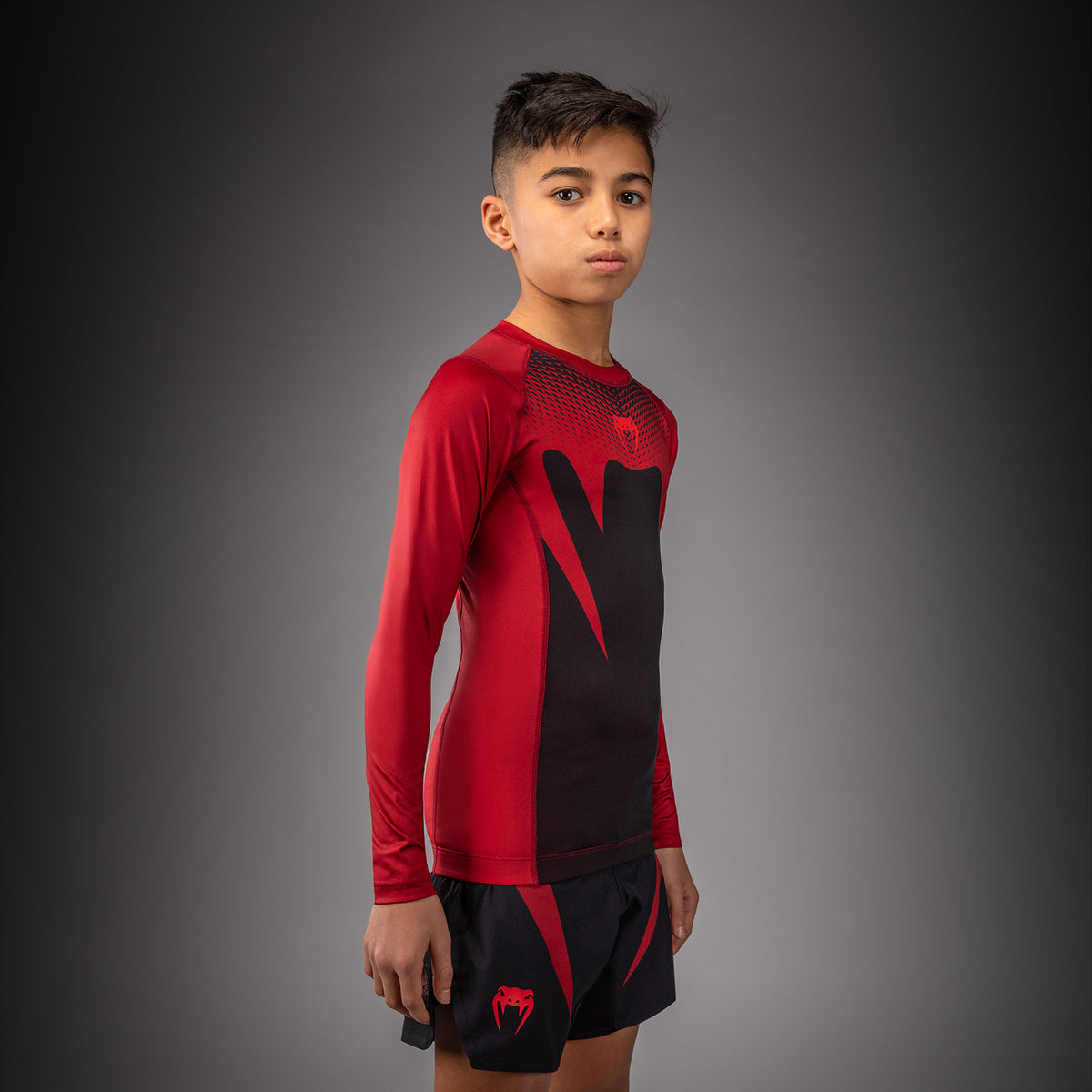 Rashguard à Manches Longues Pour Enfant Venum Attack - Noir/Rouge - product-type_T-Shirts de Compression