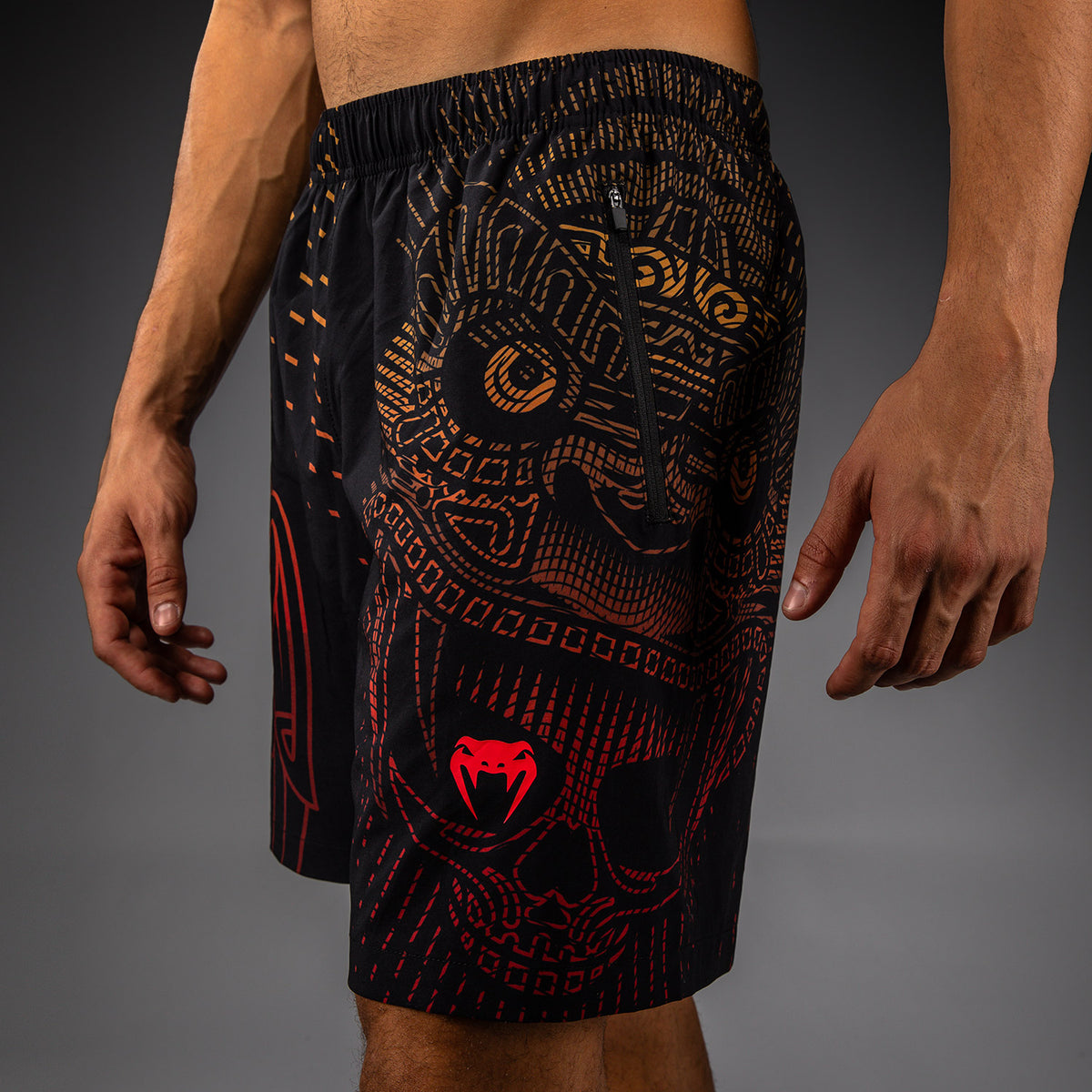Short d'Entraînement Venum Quetzal Fury - Noir/Rouge Fury/Mandarine - product-type_Shorts de training