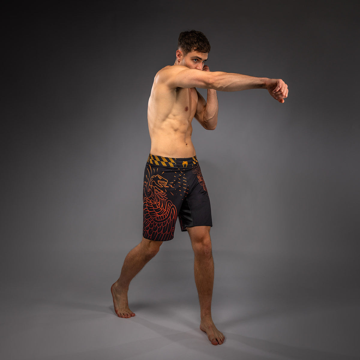 Short de Combat Venum Quetzal Fury - Noir/Rouge Fury/Mandarine - product-type_Shorts de MMA