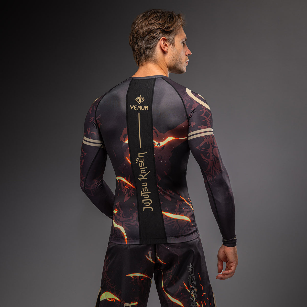 Rashguard à Manches Longues Sukuna Jujutsu Kaisen x Venum – Noir/Beige - product-type_T-Shirts de Compression