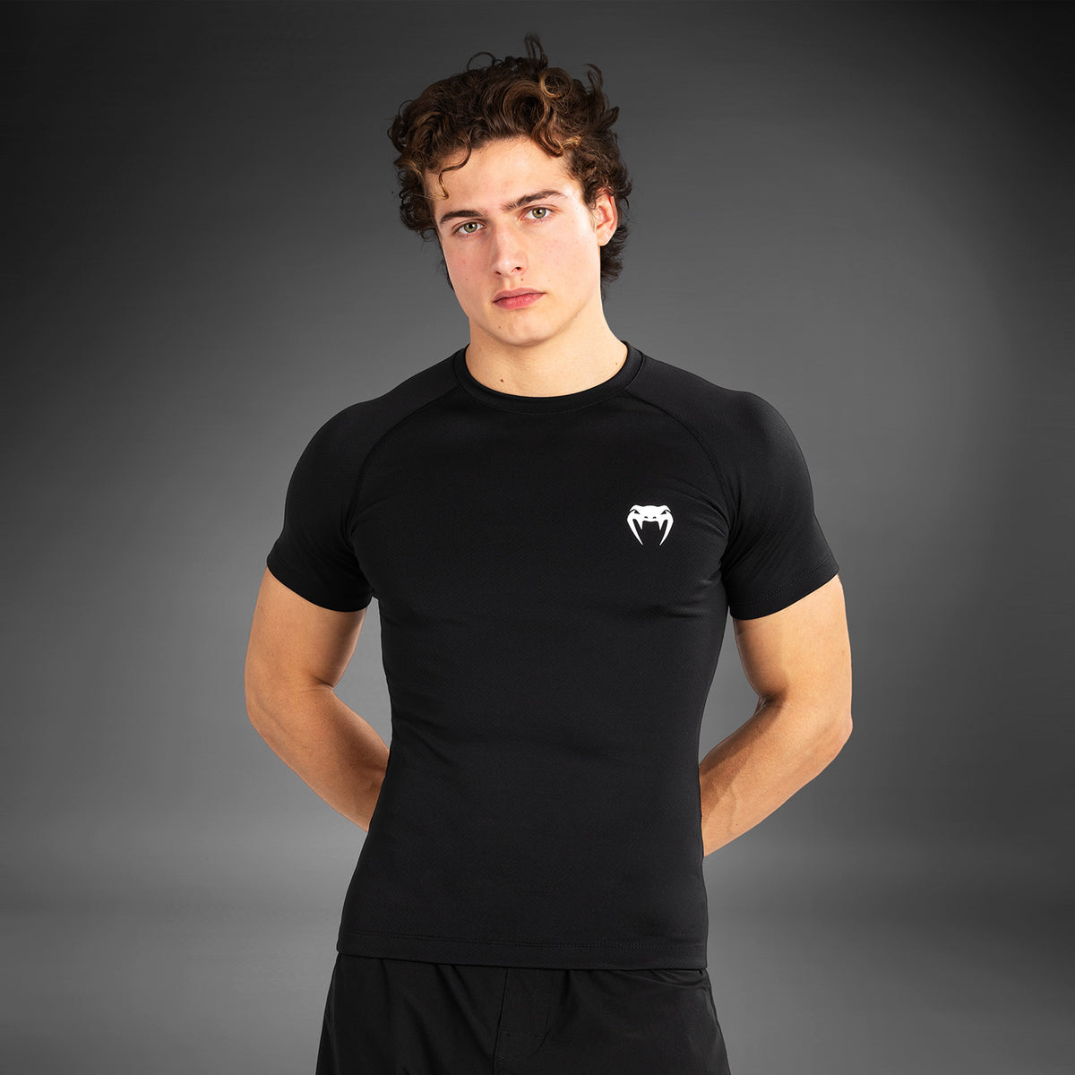 Rashguard à manches courtes pour hommes Venum Contender - Noir/Blanc - product-type_T-Shirts de Compression