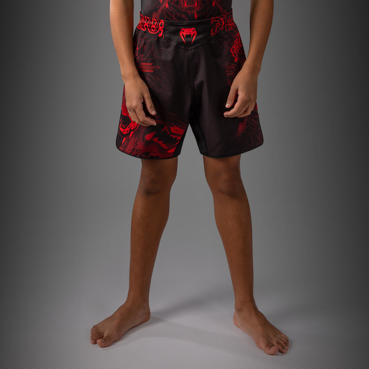 Short de Combat Pour Enfants Venum Wolf Atak – Noir/Rouge - product-type_Shorts de MMA