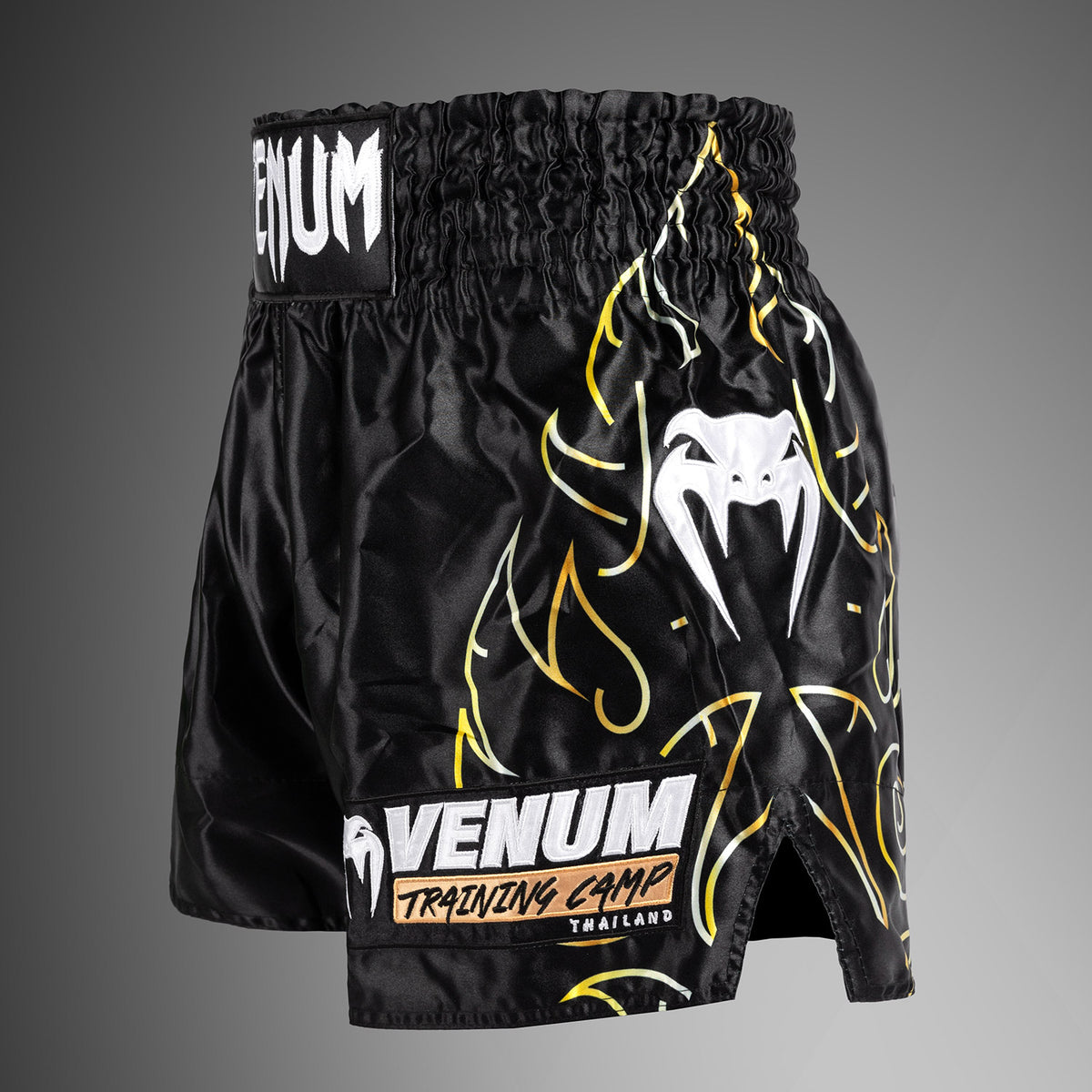 Short de Muay Thai Venum VTC Flames - Noir/Or - product-type_Shorts de Muay Thai