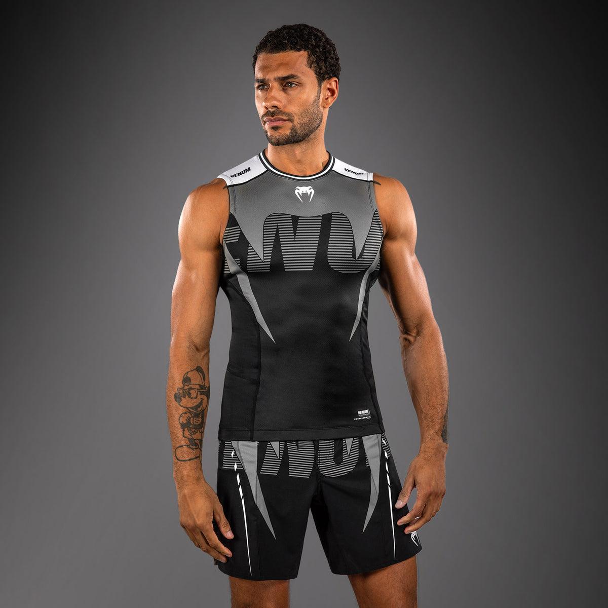 Rashguard Sans Manches Venum Adrenaline – Noir/Gris Argenté - product-type_T-Shirts de Compression