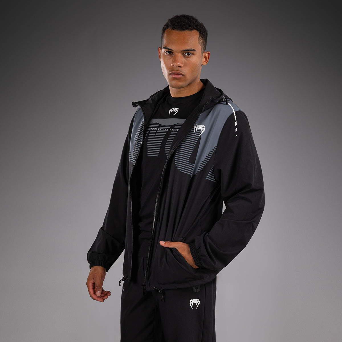 Veste de Survêtement Venum Adrenaline – Noir/Gris Argenté - product-type_Vestes