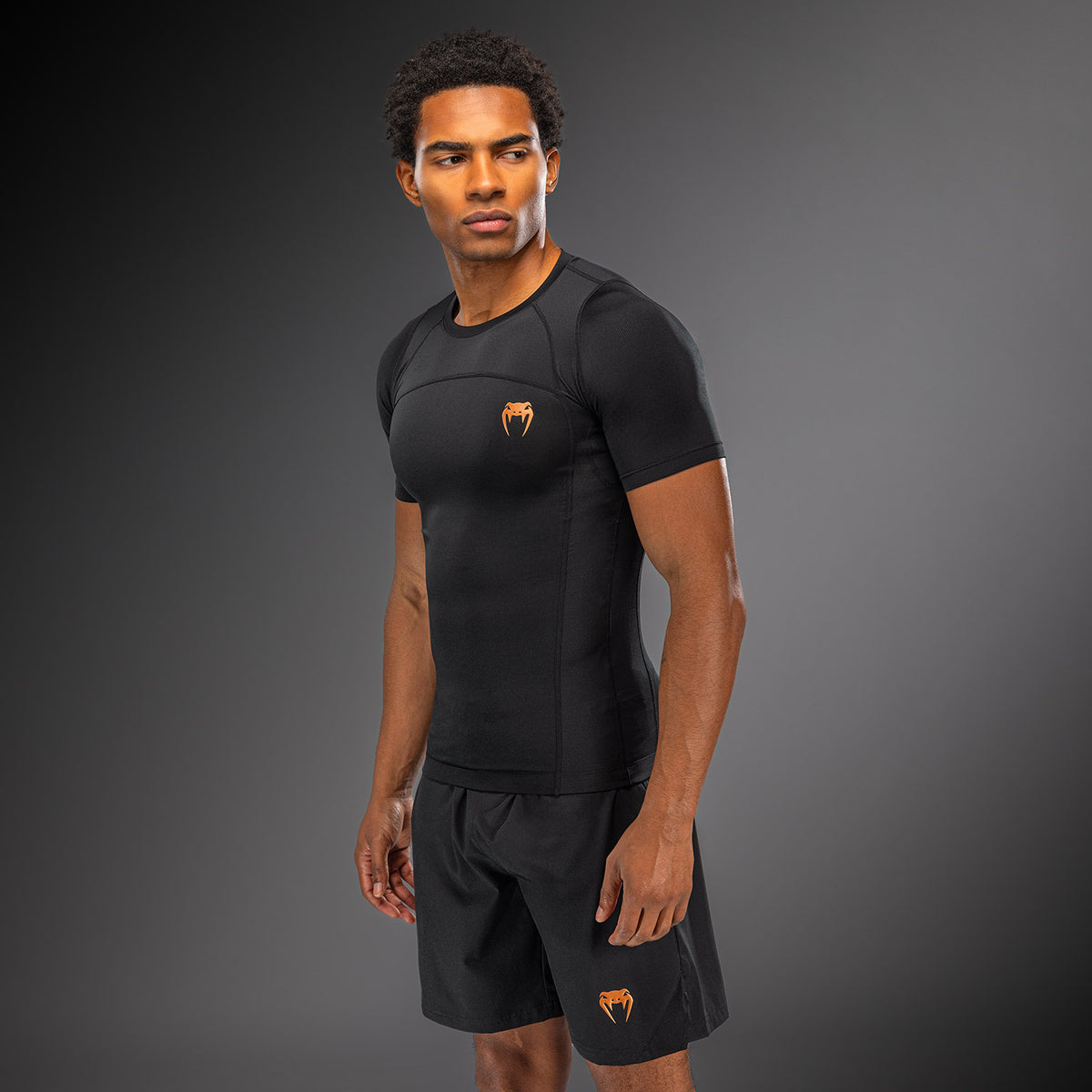 Rashguard manches courtes Venum G-Fit Revolution - Noir/Cuivre - product-type_T-Shirts de Compression