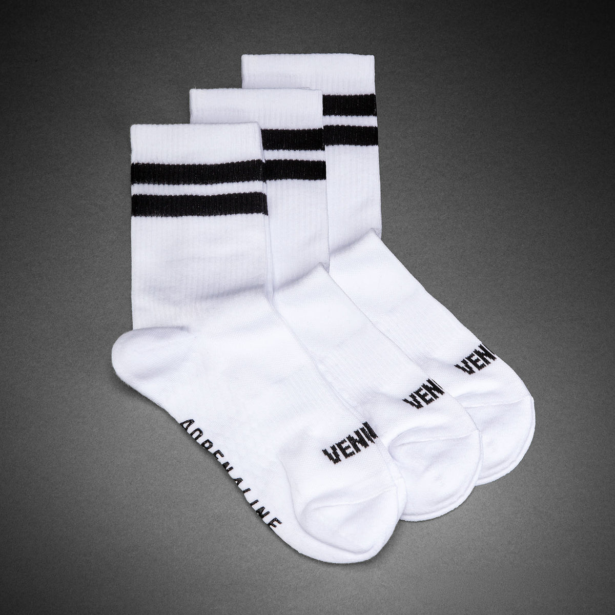 Chaussettes montantes lot de 3 paires Venum Adrenaline - Blanc/Noir - product-type_Chaussettes