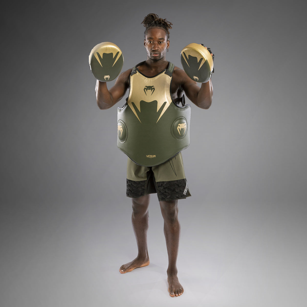 Plastron Venum Pro Boxing En Microfibre - Khaki/Or - product-type_Ceintures abdominales