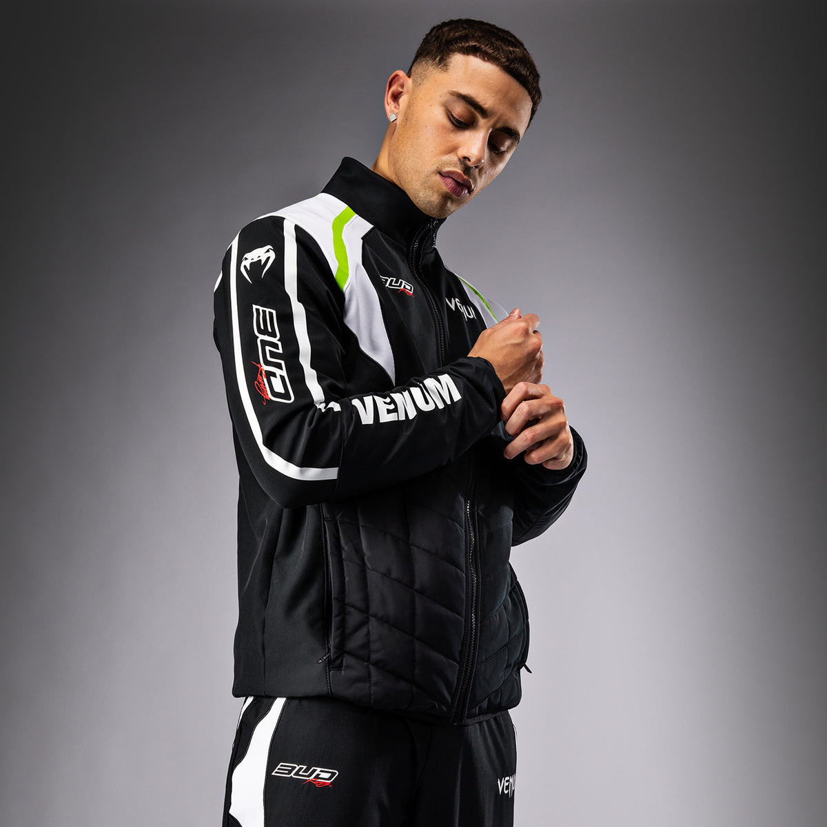 Veste pour Hommes Venum x Bud Racing - Noir/Blanc/Citron Vert - product-type_Vestes