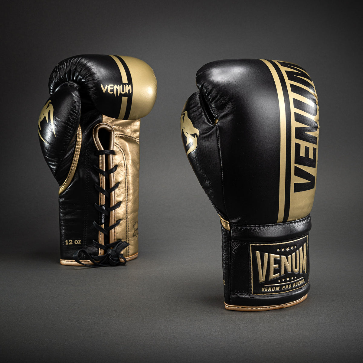 Gants de boxe pro Venum Shield avec Lacets - Noir/Or - product-type_Gants de boxe
